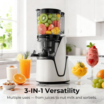 EanOruus juicer — 3-in-1 cold press with large capacity and extra large chute
