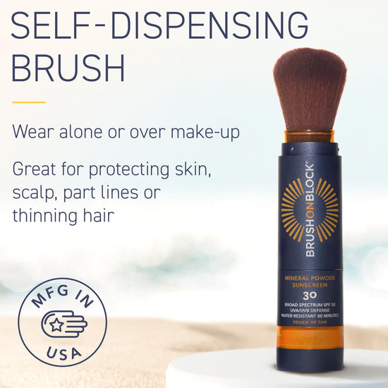 Brush On Block SPF 30 mineral powder sunscreen — refillable and reef friendly