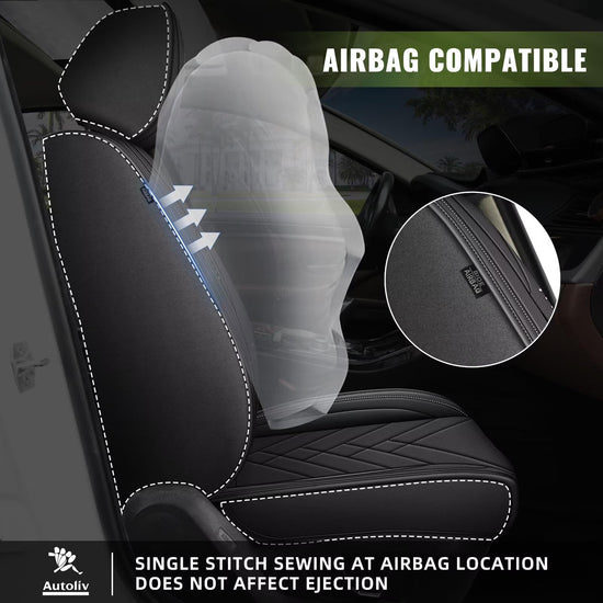 Vehicle seat cover — Waterproof leather for Hyundai Genesis 2009-2016, 5 seats, black