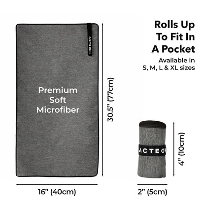 Acteon microfiber quick dry towel — odor-free and mega absorbent fiber for workouts and travel
