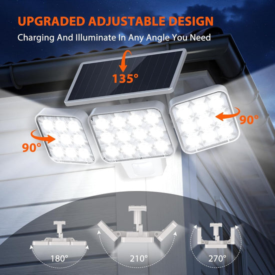 WdtPro solar motion light fixture - outdoor design with white illumination