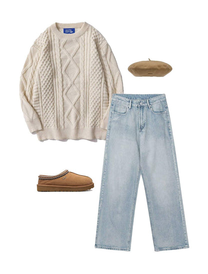 Aelfric Eden oversized knit sweater - unisex woven crewneck design