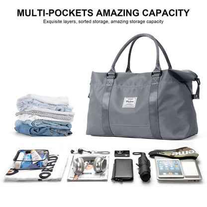Travel duffel bag with wet pocket for overnight trips