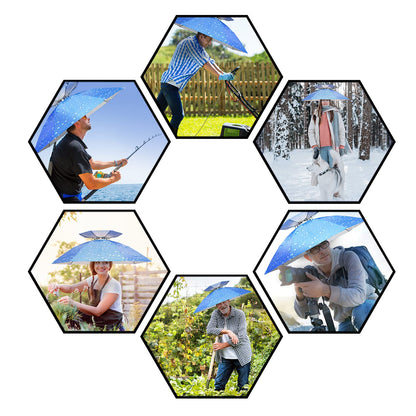 NEW-Vi fishing umbrella hat - Folding adjustable sun and rain cap for outdoor use