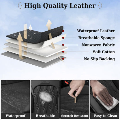Coverado car seat cover — premium nappa leather with embossed pattern and waterproof design