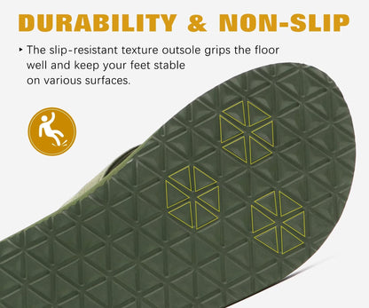 KuaiLu men's sandals with arch support and comfortable cushion for indoor outdoor use.
