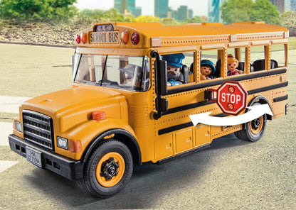 Playmobil toy figure playset — school bus with accessories and 4 figures