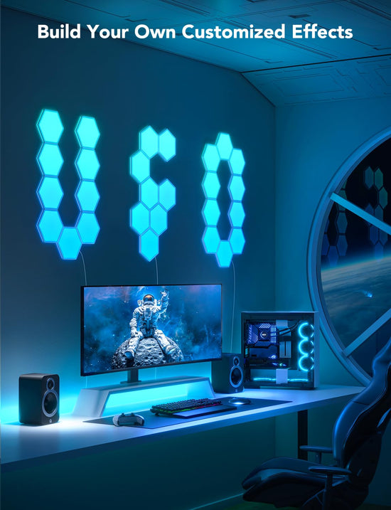 Light fixture — Govee hexagon smart LED wall lights with music sync and scene modes