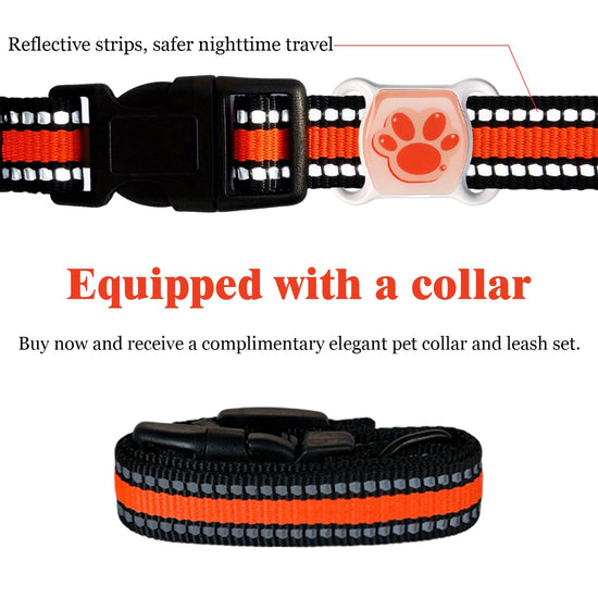Pet GPS Tracker for Dogs & Cats - No Monthly Fee/Subscription, Free Pet Collar Included | Waterproof, Anti-Lost, Real-Time Tracking Collar | 368-Day Long Battery Life | Compatible with iOS & Android