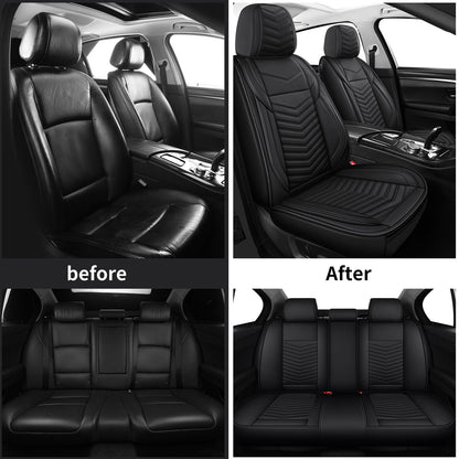 HChengkikz nappa leather car seat covers - waterproof full set for 5 seats