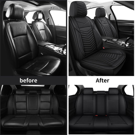 HChengkikz nappa leather car seat covers - waterproof full set for 5 seats