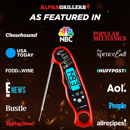 Alpha Grillers meat thermometer – instant read digital cooking thermometer for grilling