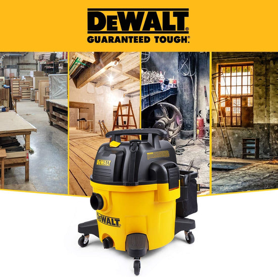 DEWALT vacuum cleaner — 9 gallon poly wet/dry design for workshop and jobsite.