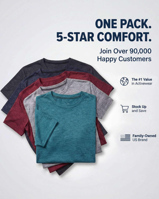 Real Essentials men's dry-fit short sleeve crew neck shirts