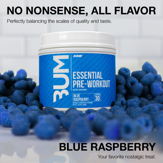 RAW Nutrition - Essential pre workout formula for men and women, energy powder for fitness