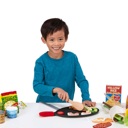 Melissa & Doug pretend play toy — taco and tortilla set with skillet