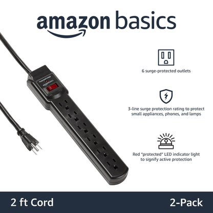Power strip — Amazon Basics led indicator 6 outlets 6 ft cord