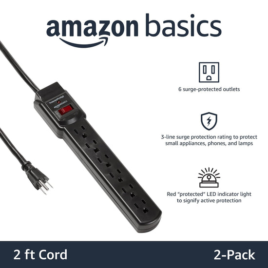 Power strip — Amazon Basics led indicator 6 outlets 6 ft cord