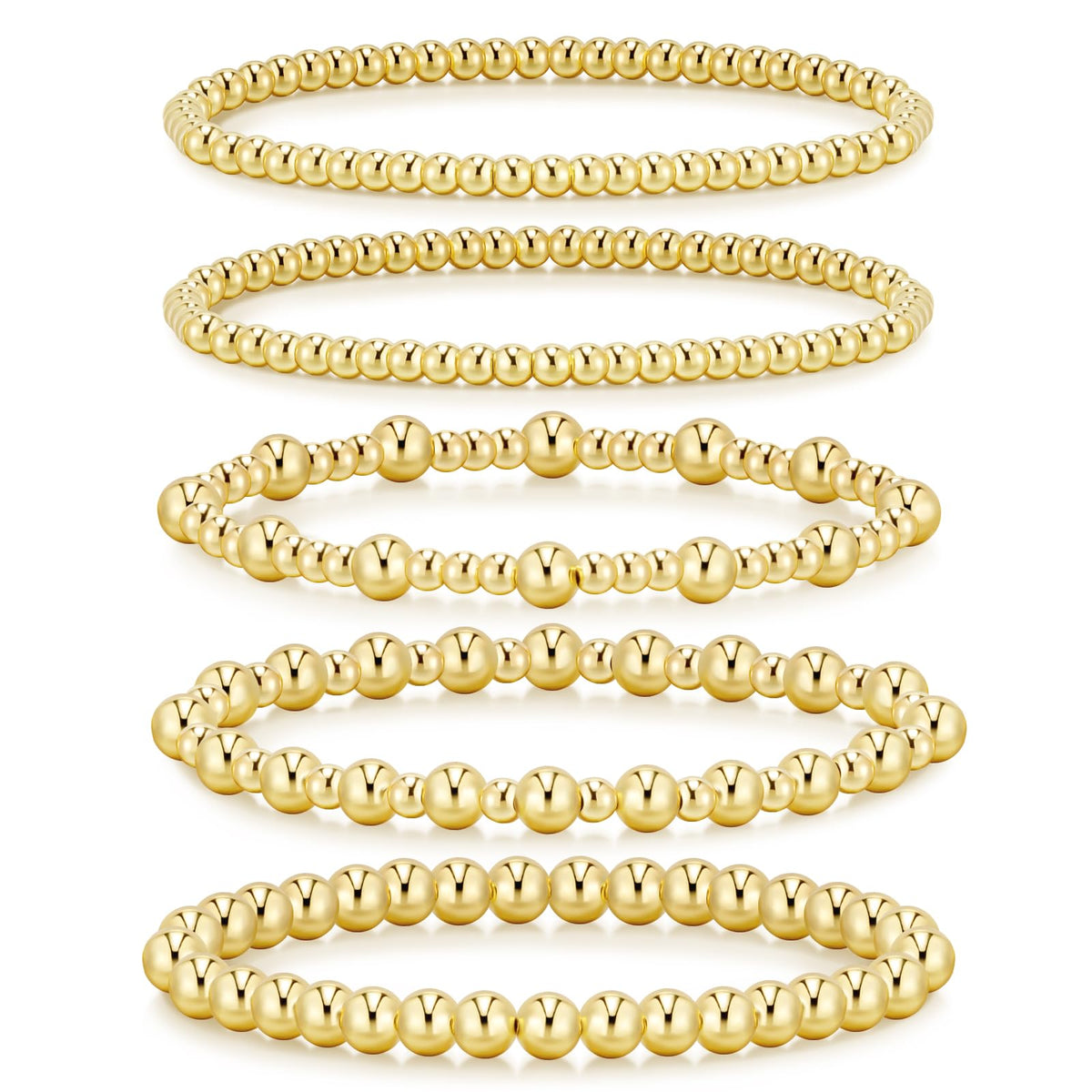 adoyi bracelet — 14K gold plated adjustable beaded strand jewelry set for women