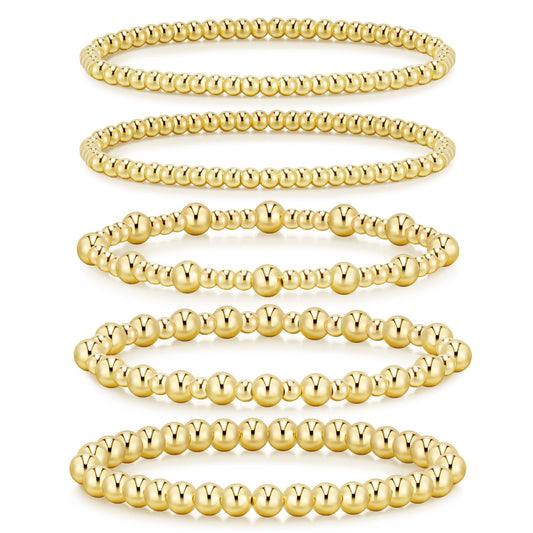 adoyi bracelet — 14K gold plated adjustable beaded strand jewelry set for women