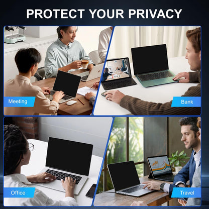 GUDTEKE 2Pack Magnetic 14 Inch Laptop Privacy Screen 16:10 Aspect Ratio, Removable Anti-Blue/Glare Protector Film, Anti Spy Desktop Security Private Filter 14in
