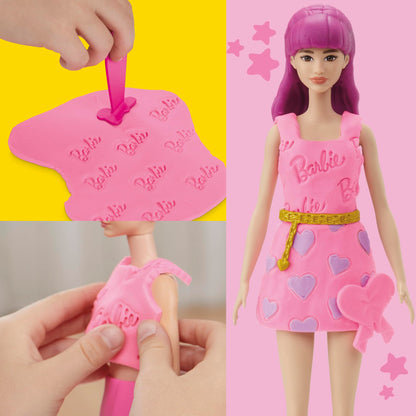 Play-Doh Barbie hearts and hair set - create doll clothes with modeling compound and accessories
