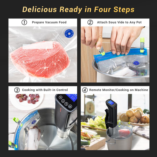 INKBIRD WIFI sous vide machine — 1000 watts with 14 free preset recipes and timer