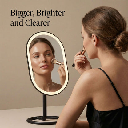 Fancii LED lighted vanity mirror — rechargeable cordless design with dual magnification and 3 light settings