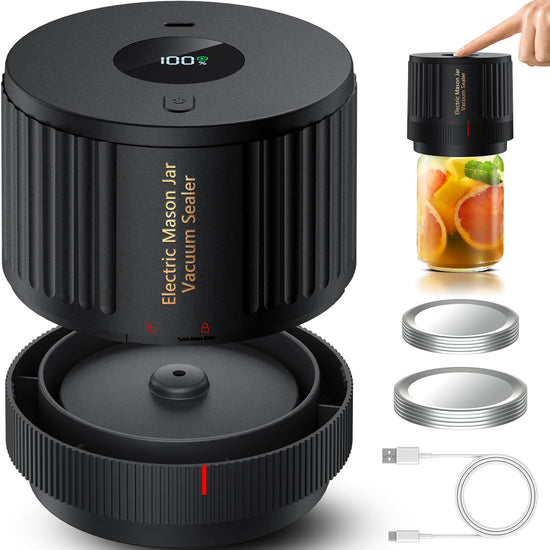 Electric mason jar vacuum sealer machine - vacuum sealing kit included