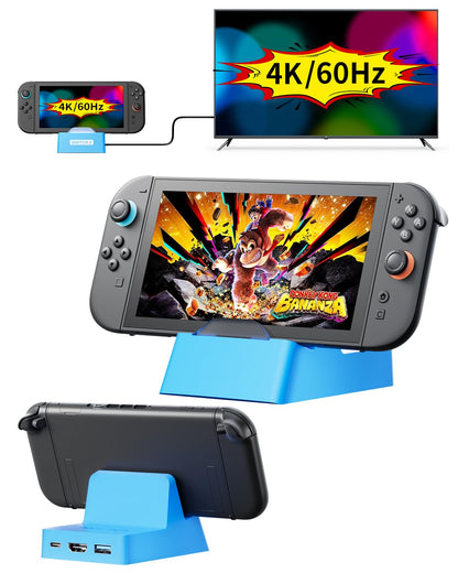 CAWOOSOO Blue TV Dock Station for Nintendo Switch 2 and 1
