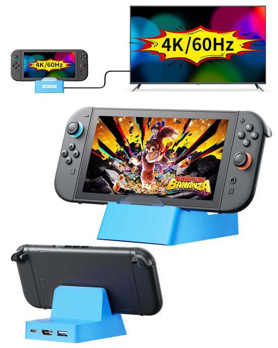 CAWOOSOO Blue TV Dock Station for Nintendo Switch 2 and 1