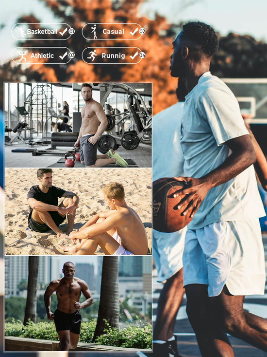 NORTHYARD men's athletic shorts — Quick dry with 3 zipper pockets