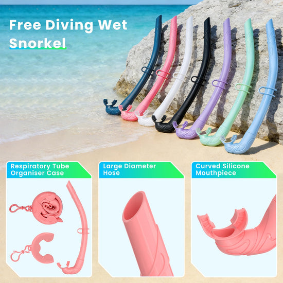 Snorkeling Gear for Adults, Snorkel Set Adult, Scuba Diving Mask, Panoramic View Anti-Leak Anti-Fog Dive Swimming Goggles Tempered Glass Panoramic Wide View Travel Portable Foldable