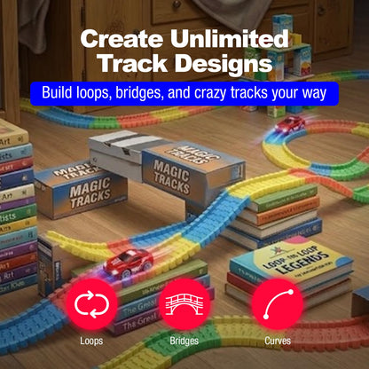 Ontel Magic Tracks glow in the dark bendable racetrack with LED race car
