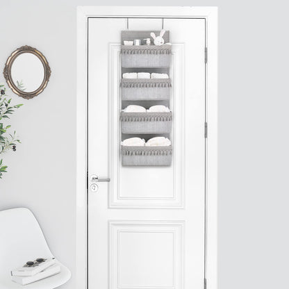 Dahey caddy - over the door organizer with tassels for closet and bathroom storage