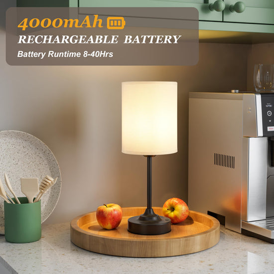 Kakanuo cordless table lamp - fabric lampshade design