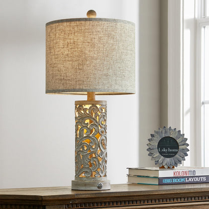 OYEARS lamp set - 3-way dimmable touch control rustic design for home and office