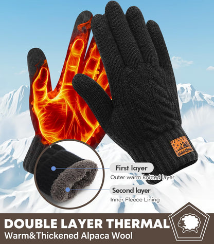 CHENMEI winter gloves - warm touchscreen wool knit for cold weather driving and texting