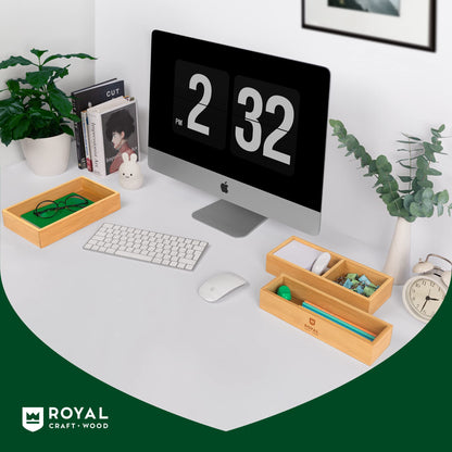 Item container — Bamboo sticky note pad holder by Royal Craft Wood for desk