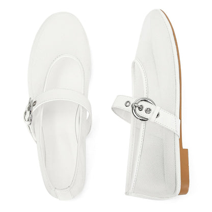MICIFA ballet flats — leopard mesh design with buckle detail