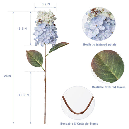 Ttranewsoo artificial hydrangea flowers for home and wedding decor, 8 pieces