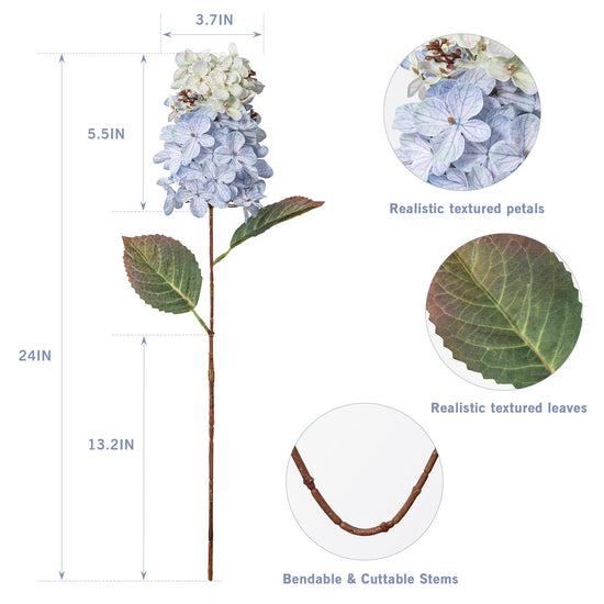 Ttranewsoo artificial hydrangea flowers for home and wedding decor, 8 pieces