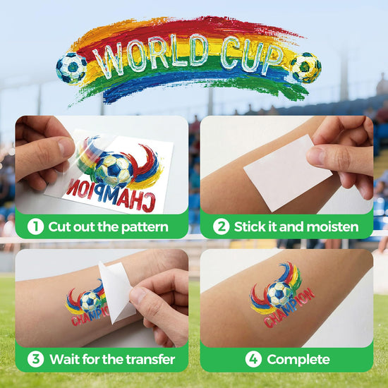 Temporary tattoo — 45 PCS World Cup soccer designs for party decorations and favors