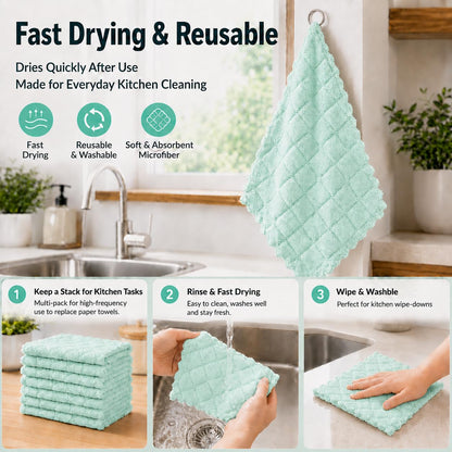 kimteny microfiber dish cloths - super absorbent and fast drying towels