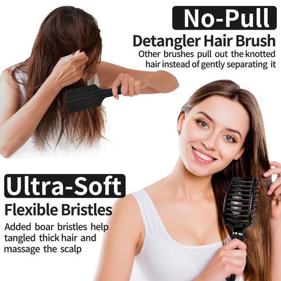 Hair brush — Boar bristle, 2 pack, blue by HIPPIHHair brush — Boar bristle, blue by HIPPIH
