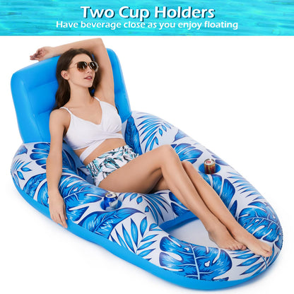 Water flotation device — Jasonwell inflatable lounger with cup holders