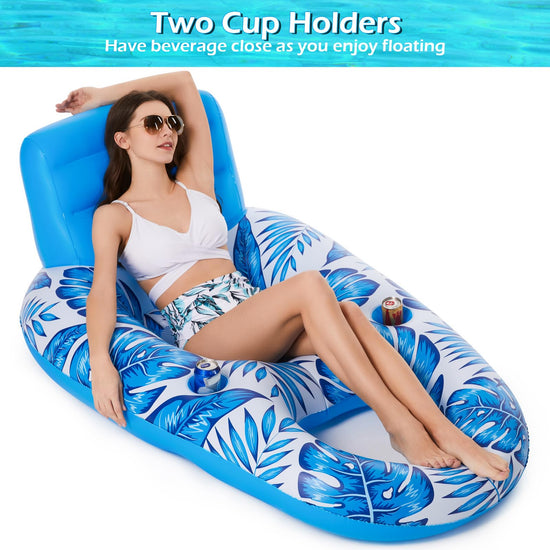Water flotation device — Jasonwell inflatable lounger with cup holders