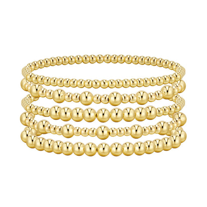 adoyi bracelet set — 14K gold plated beaded stretch bracelets for women