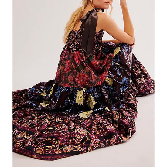 Dress — Floral maxi with tie shoulder and pockets by ABYOVRT