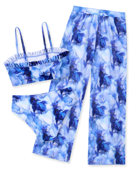 Vogseek girls bikini bathing suit with rash guard and cover-up set